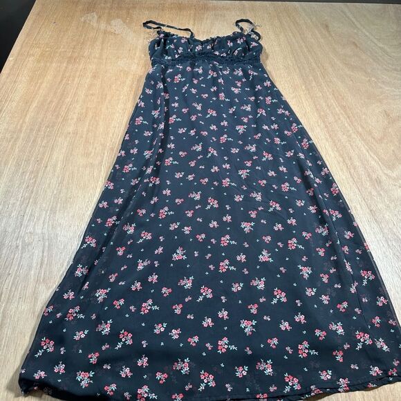 No Boundaries Dresses & Skirts - No Boundaries Maxi Dress Women XS Black Floral Boho Crochet Lace Smocked Back